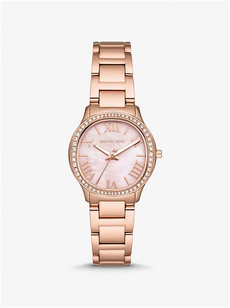 michael kors watch mother of pearl face|Mini Sage Pavé Rose Gold.